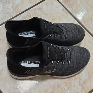 Skechers Womens Gray/Black Slip-Ins Sneakers